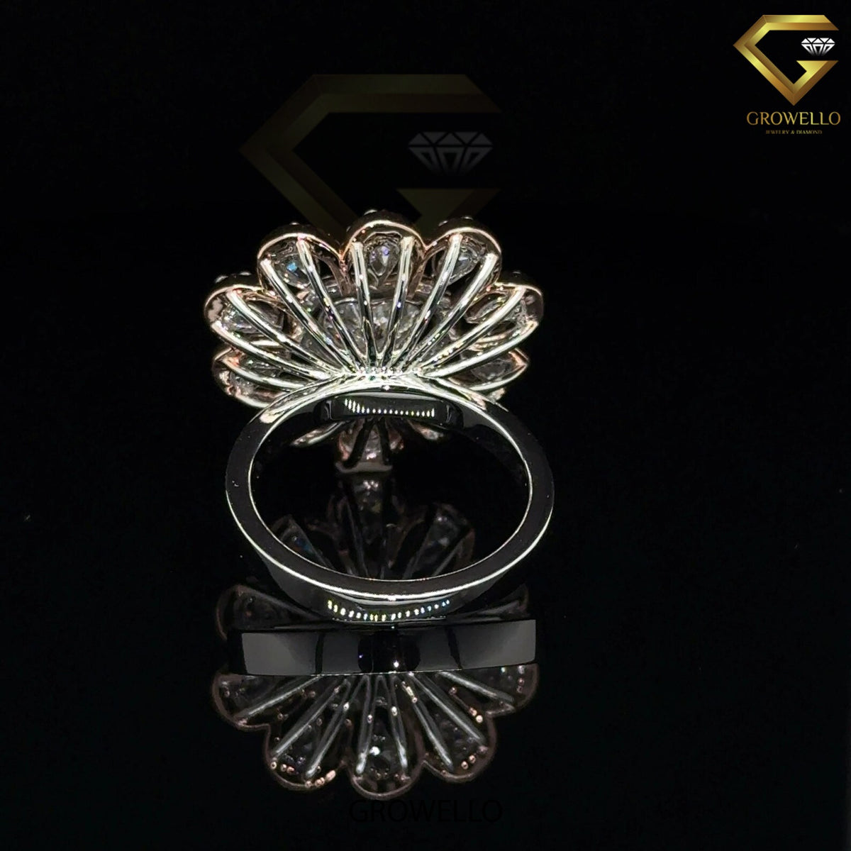 2 CT Heart Diamond Halo Floral Cluster Engagement Ring, Solid Gold, Lab Grown Diamond or Moissanite