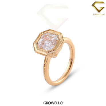 3 CT Ascher Octagon Bezel Ring • Art Deco • Migraines • Solid Gold • Lab Diamond or Moissanite