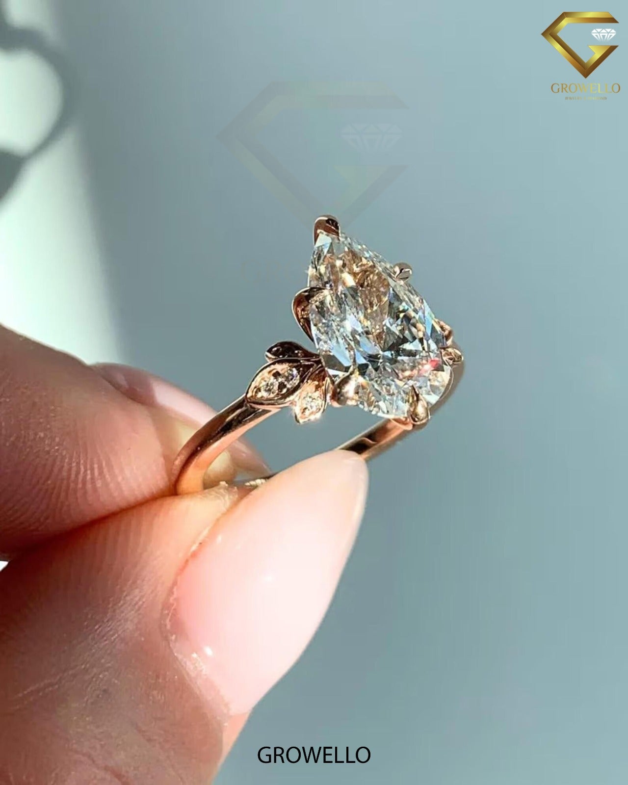 3 CT Vintage Pear Cluster Engagement Ring, Solid Gold, Lab-Grown Diamond or Moissanite