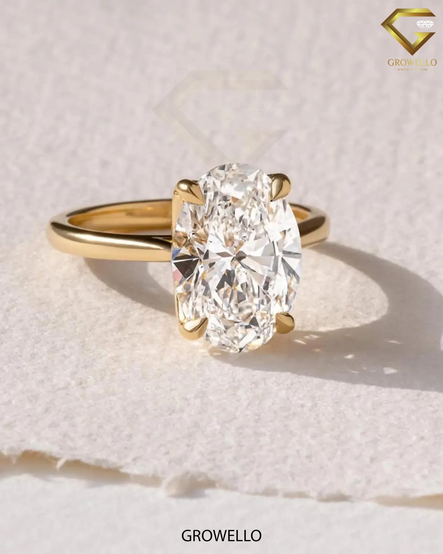 3 CT oval solitaire, talon-prong cathedral band, solid gold, lab-grown or moissanite