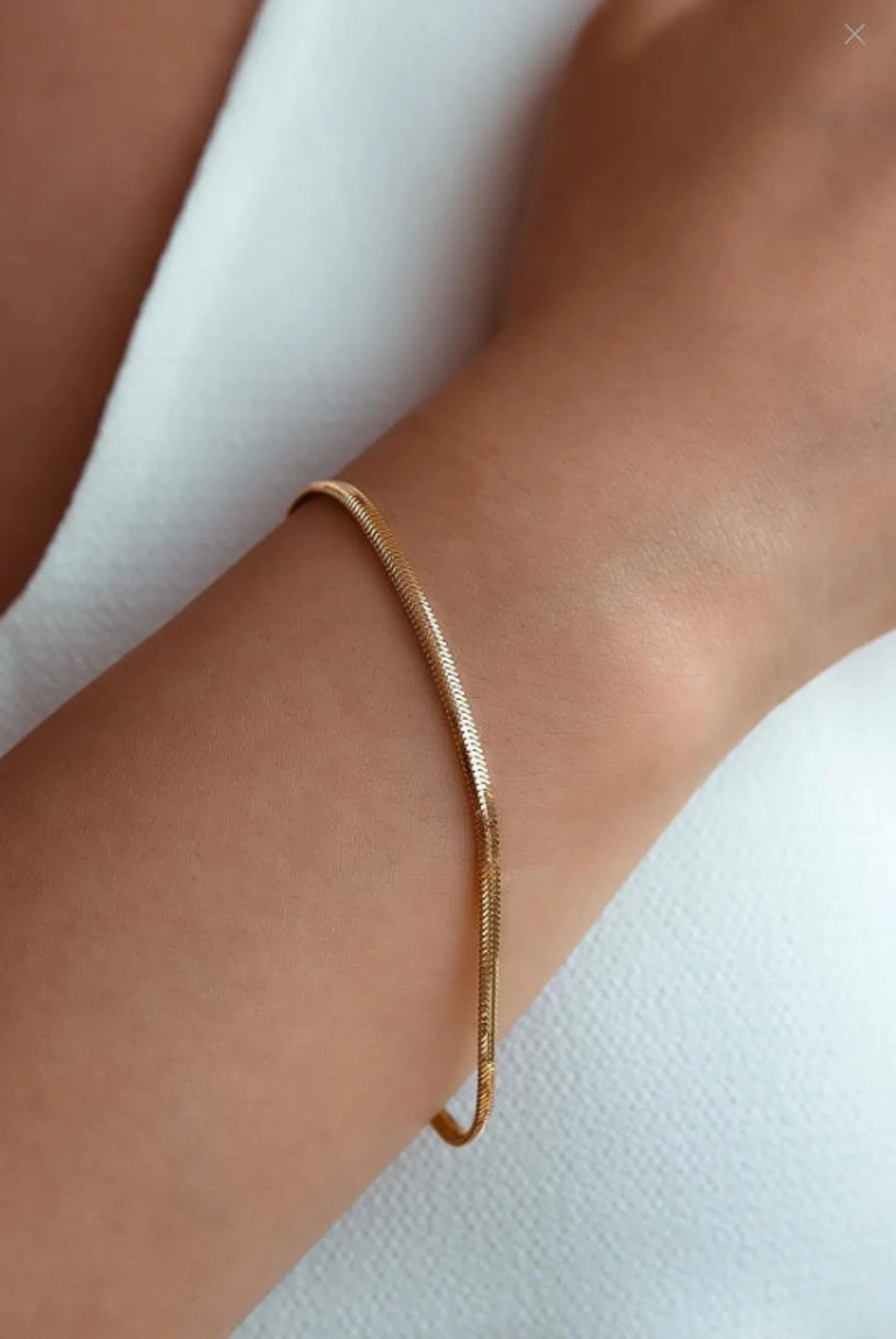 14k Solid Gold Snake Chain bracelet, Dainty Minimalist Snake Chain bracelet Gift, Snake Chain Necklace, Herringbone Chain Bracelet / Minimalist Jewelry / Gift For Her