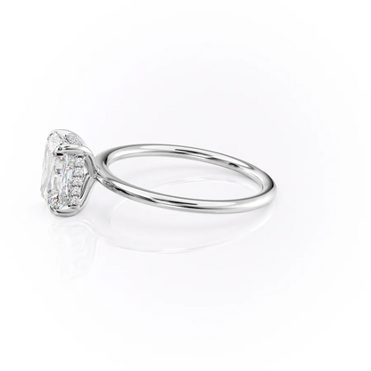 3.5 CT Radiant Cut Solitaire Moissanite Engagement Ring Hidden Halo Lab Grown Diamond Ring 14K Solid Gold Radiant Cut Ring Anniversary Rings