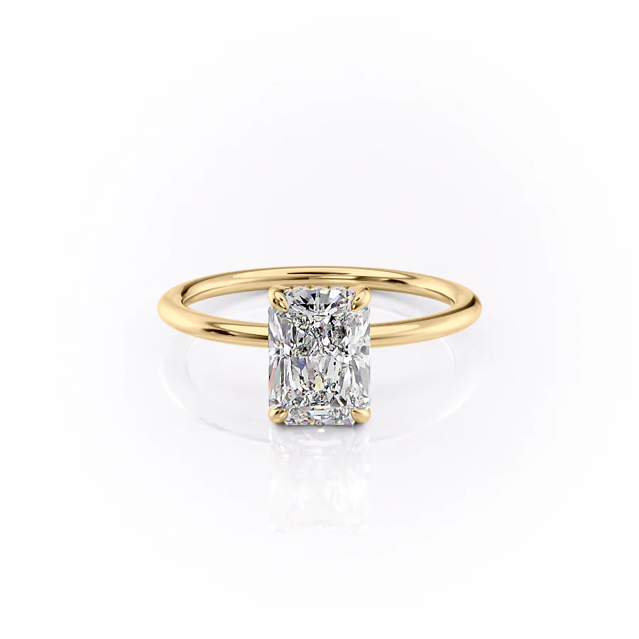 3.5 CT Radiant Cut Solitaire Moissanite Engagement Ring Hidden Halo Lab Grown Diamond Ring 14K Solid Gold Radiant Cut Ring Anniversary Rings