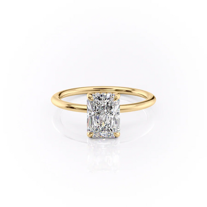 3.5 CT Radiant Cut Solitaire Moissanite Engagement Ring Hidden Halo Lab Grown Diamond Ring 14K Solid Gold Radiant Cut Ring Anniversary Rings