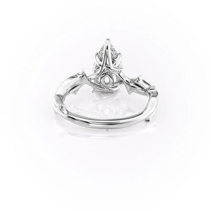 2 CT Pear Moissanite Engagement Ring Unique Shank Vintage Lab Grown Diamond Ring 14K Solid Gold Wedding Ring Unique Anniversary Gifts Her.