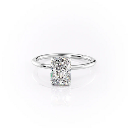 3.5 CT Radiant Cut Solitaire Moissanite Engagement Ring Hidden Halo Lab Grown Diamond Ring 14K Solid Gold Radiant Cut Ring Anniversary Rings