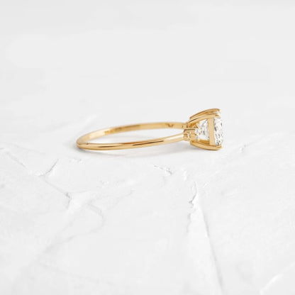 2 CT Princess Cut Cluster Moissanite Engagement Ring Princess Cut Lab Grown Diamond Ring 14K Solid Gold Vintage Ring CVD Diamond Ring.