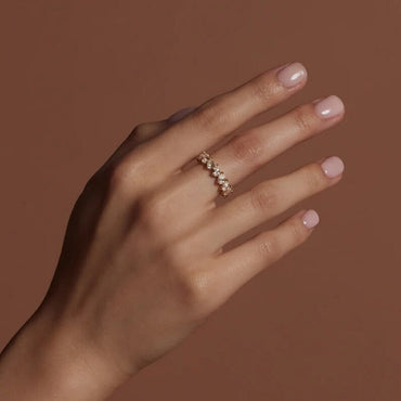 Pear Moissanite Wedding Band Half Eternity Lab Grown Diamond Wedding Ring 14K Solid Gold Diamond Ring Matching Band For Wedding Rings.