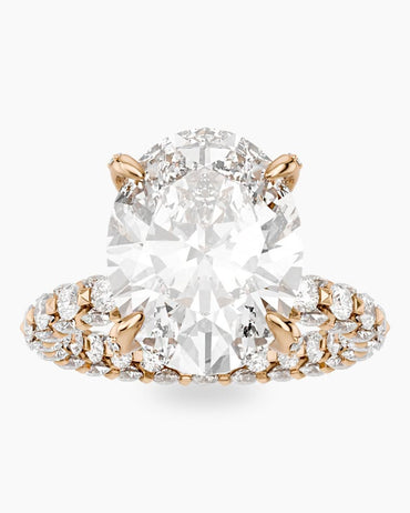 3 CT Oval Moissanite Engagement Ring Hidden Halo Art Deco Style Lab Grown Diamond Ring 14K Solid Gold Anniversary Vintage Gifts For Women