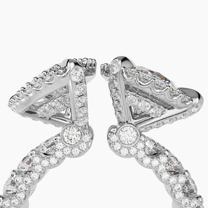 Unique Toi Et Moi Ring Oval & Pear Cut Art Deco Open Gap Two Stone Ring 14K Solid Gold Halo Ring Lab Grown Diamond Vintage Anniversary Ring.