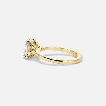 3CT Radiant Three Stone Moissanite Engagement Ring With Trapezoid Claw Prong Side 14K Solid Gold Ring For Her Radiant Lab Grown Diamond Ring