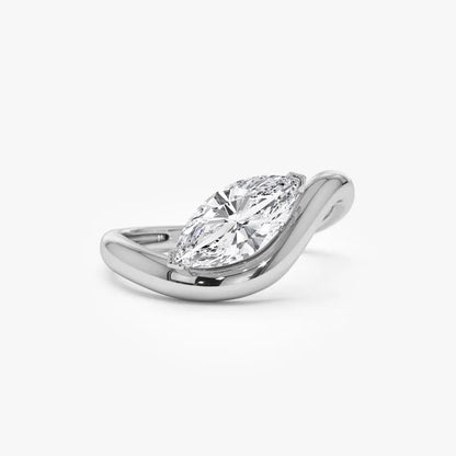 Unique Engagement Ring 1 CT Marquise Moissanite Ring 14K Solid Gold Marquise Cut Lab Grown Diamond Ring Solitaire Lab Diamond Wedding Ring.
