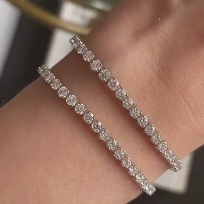 5MM Round Cut Lab Grown Diamond Tennis Bracelet
