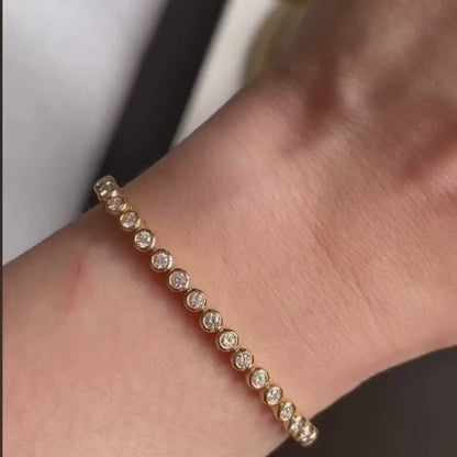 Tennis Bracelet Lab Grown Diamond. Bezel Set Tennis Bracelet. 2.0 carat. Stackable Bracelet