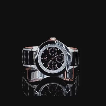 Titan Edge Blue Dial Luxury Watch with Round Lab-Grown Moissanite Diamond Bezel – Ultra-Slim Silver Timepiece for Men