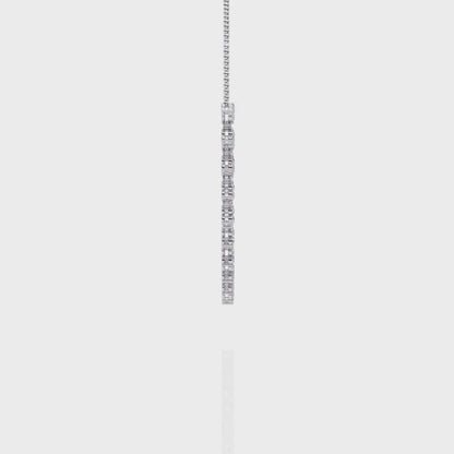 Graduated Teardrop Diamond Fringe Tennis Necklace – Dainty Round Cluster Choker, Minimalist Layering Bridal Jewelry, Anniversary Gift