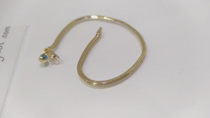 14k Solid Gold Snake Chain bracelet, Dainty Minimalist Snake Chain bracelet Gift, Snake Chain Necklace, Herringbone Chain Bracelet / Minimalist Jewelry / Gift For Her