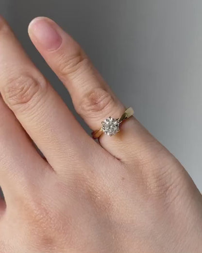 2 CT Round Solitaire Ring • Twist Cathedral Band • Solid Gold • Lab-Grown Diamond or Moissanite