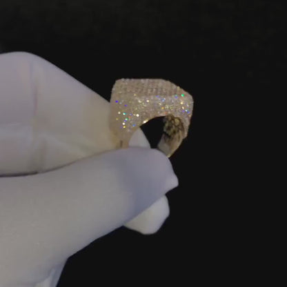 Billy Stedman Men Silver Champion Ring, Full Ice out Diamond