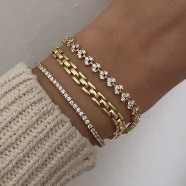 Round Moissanite Tennis Bracelet 14K Gold wedding Bracelet 2.00 MM Moissanite & Lab Grown Classic Minimalist Dainty Stacking Bracelet for Women